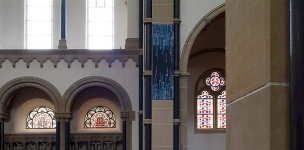 Schriftinstallation in der Herz-Jesu-Kirche, Koblenz zum Aschermittwoch der Künstler, 2013